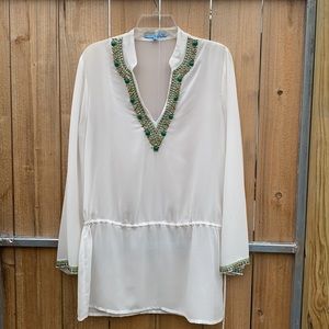 Antonio Melani Sheer White Top